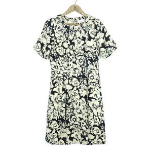Toast Inked Floral Black Bone Short Sleeve Dress